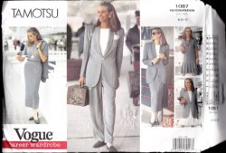 1087  Vogue TAMOTSU EZ JACKET, SS DRESS, TOP,  BOTTOMS PATTERN 8-24 3 SZS choice
